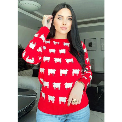 Princess Diana Black Sheep Red Sweater