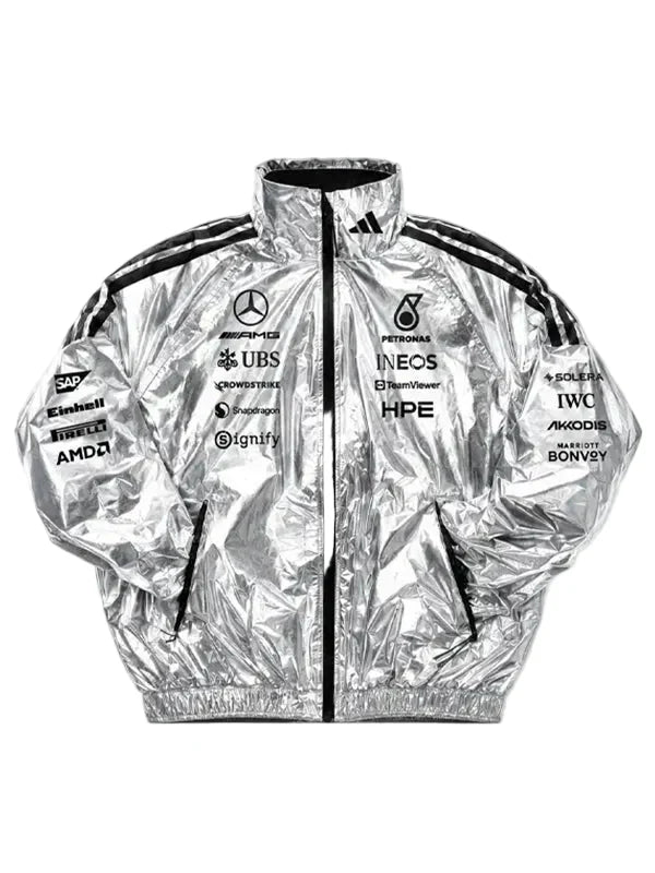 AMG Petronas silver racing jacket front view