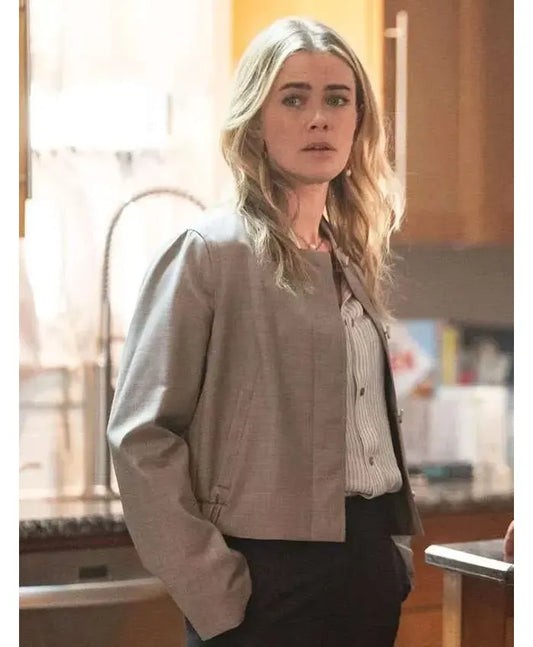 Melissa Roxburgh The Hunting Party S02 Rebecca Henderson Grey Cotton Jacket