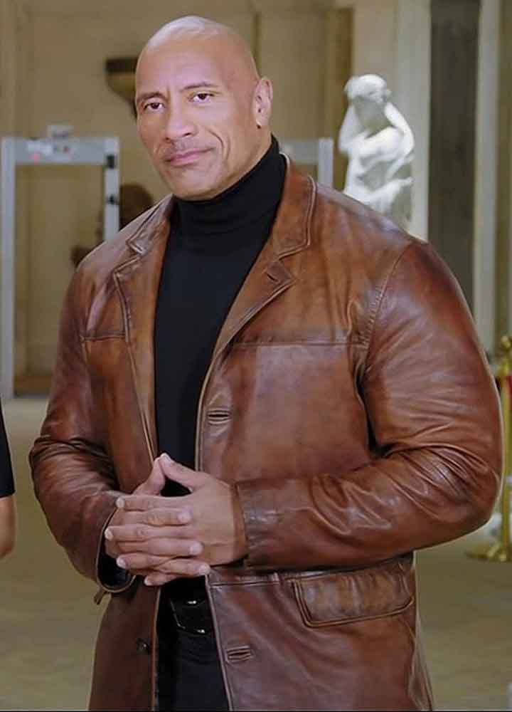 Dwayne Johnson Red Notice Leather Jacket Max Jackets