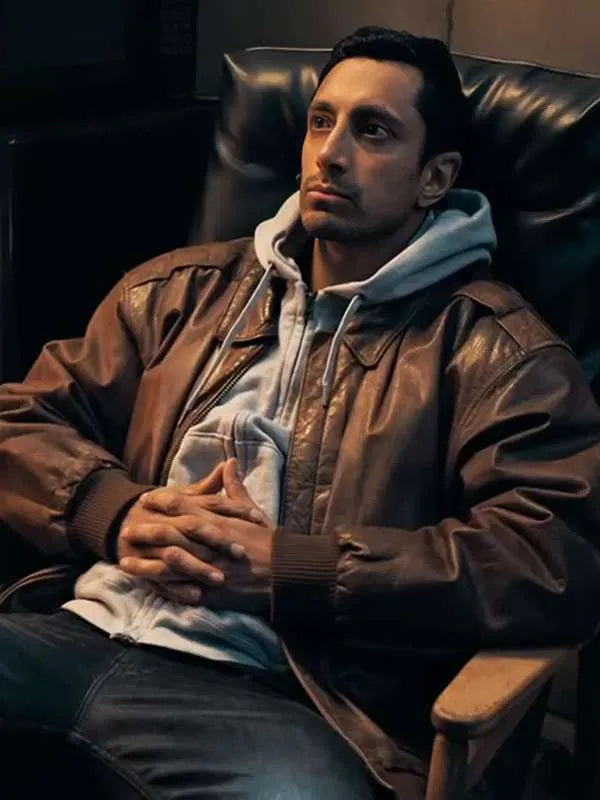 Relay 2025 Riz Ahmed Brown Leather Jacket Max Jackets