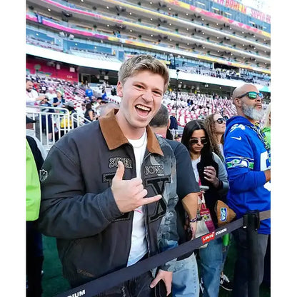Robert Irwin Super Bowl 2026 Grey Jacket