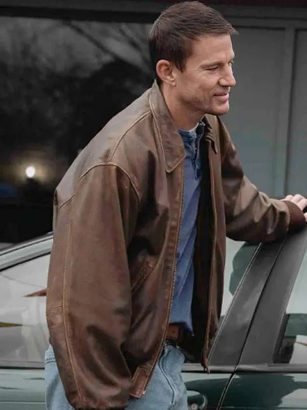 Roofman 2025 Channing Tatum Brown Leather Jacket Max Jackets