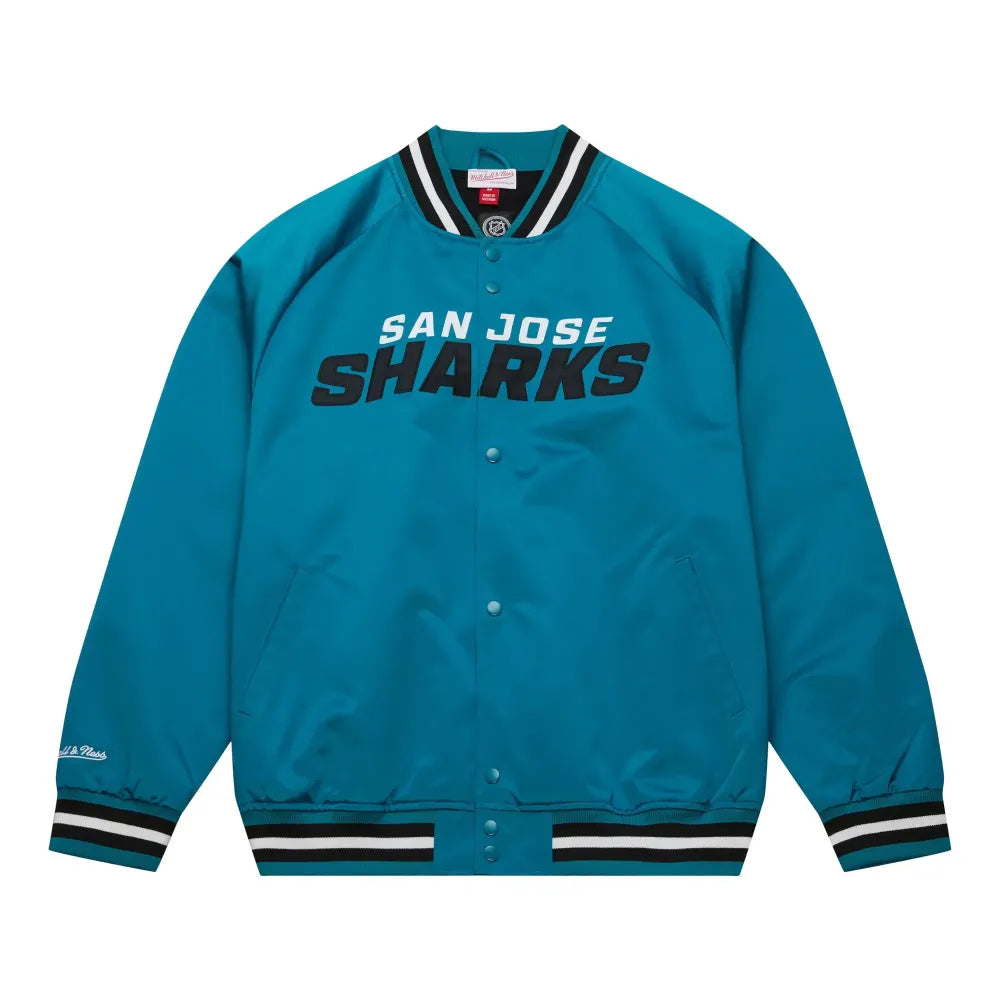 San Jose Sharks Current Logo Sky Blue Varsity Jacket Max Jackets