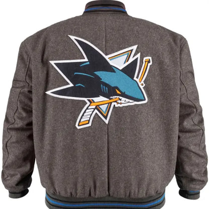 San Jose Sharks Gray Varsity Jacket