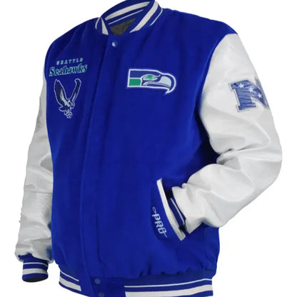 Seattle Seahawks Throwback Blue Varsity Jacket