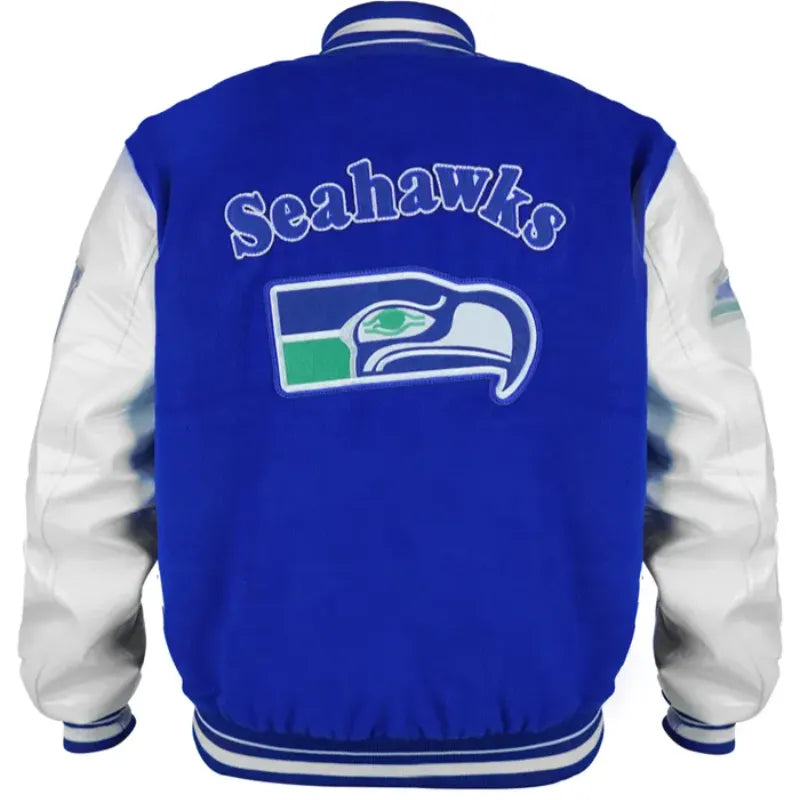 Seattle Seahawks Throwback Blue Varsity Jacket