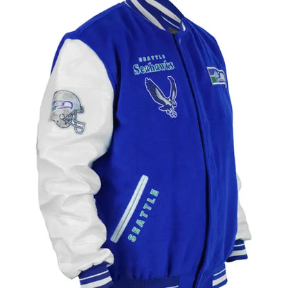 Seattle Seahawks Throwback Blue Varsity Jacket