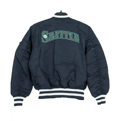 Seattle Mariners Ma-1 Satin Blue Bomber Jacket