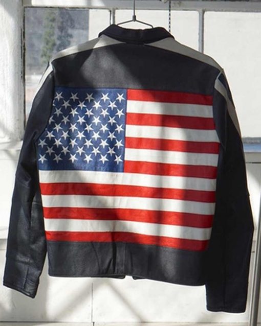 Selena Gomez USA Flag Leather Jacket Max Jackets