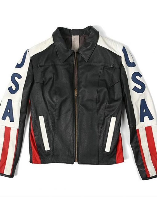 Selena Gomez USA Flag Leather Jacket Max Jackets