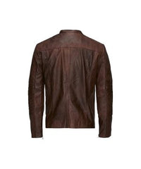 Mens Waxed Sheepskin Leather Jacket Camel Brown Max Jackets