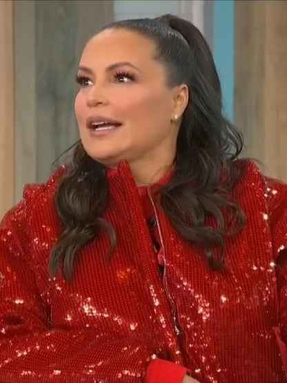 Angie Martinez Sherri 2023 Red Sequin Jacket