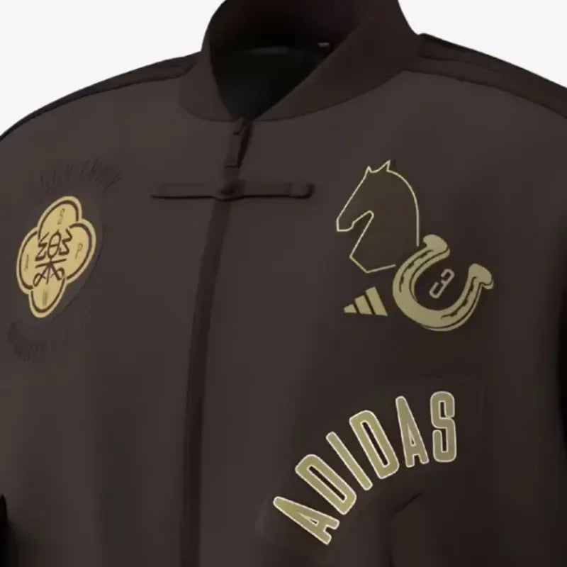 Adidas Modern China Padded Brown Bomber Jacket