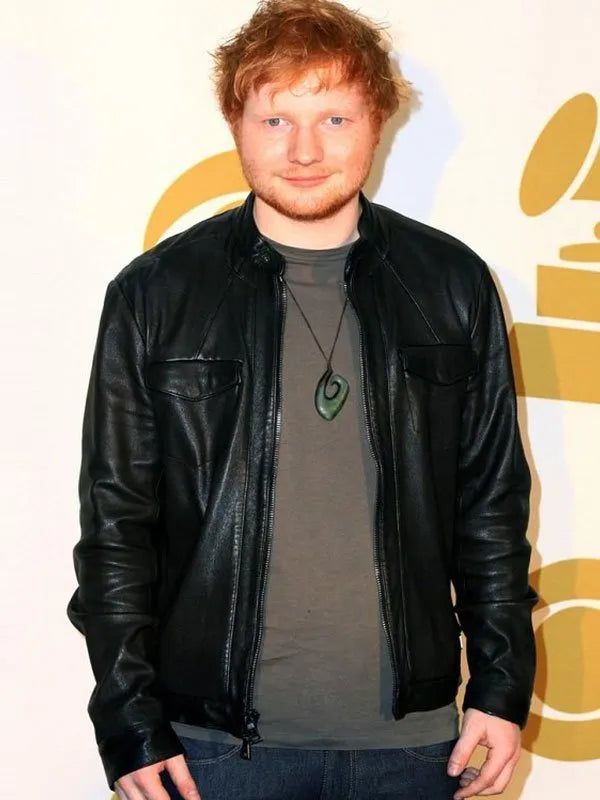 Ed Sheeran Black Bomber Leather Jacket Max Jackets