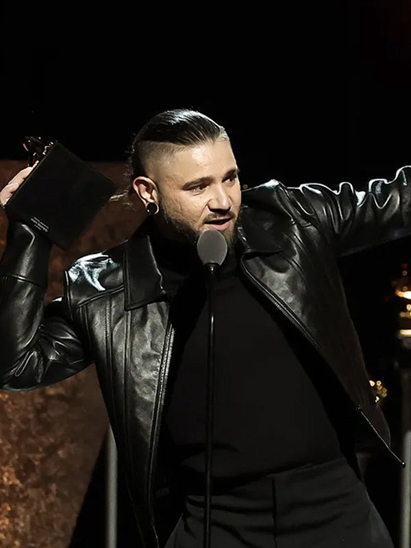 Skrillex Grammy Awards 2024 Black Leather Jacket Max Jackets