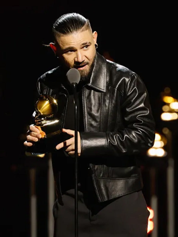 Skrillex Grammy Awards 2024 Black Leather Jacket Max Jackets