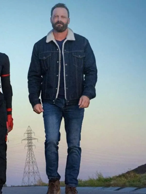 Ryan Robbins Sniper Rogue Mission Shearling Denim Jacket Max Jackets