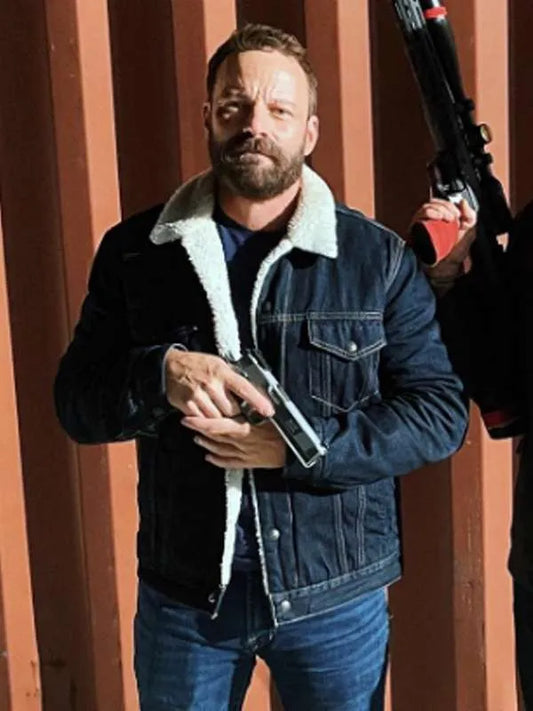 Ryan Robbins Sniper Rogue Mission Shearling Denim Jacket Max Jackets