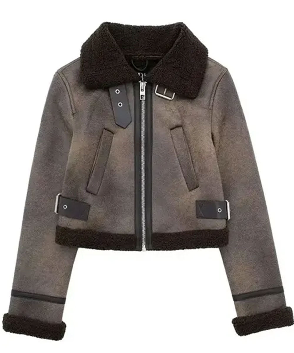 Tracker 2024 Sofia Pernas Brown Leather Jacket Max Jackets