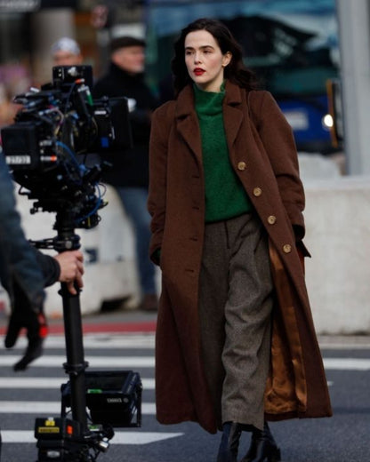 Zoey Deutch Something from Tiffany? Brown Coat