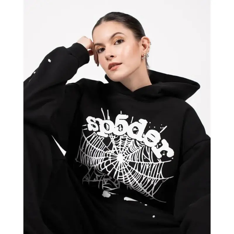 Sp5der OG Web Black Hoodie Max Jackets
