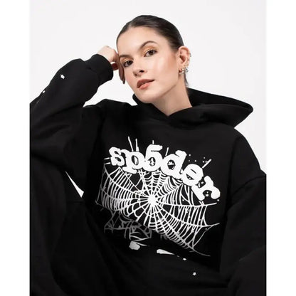 Sp5der OG Web Black Hoodie Max Jackets