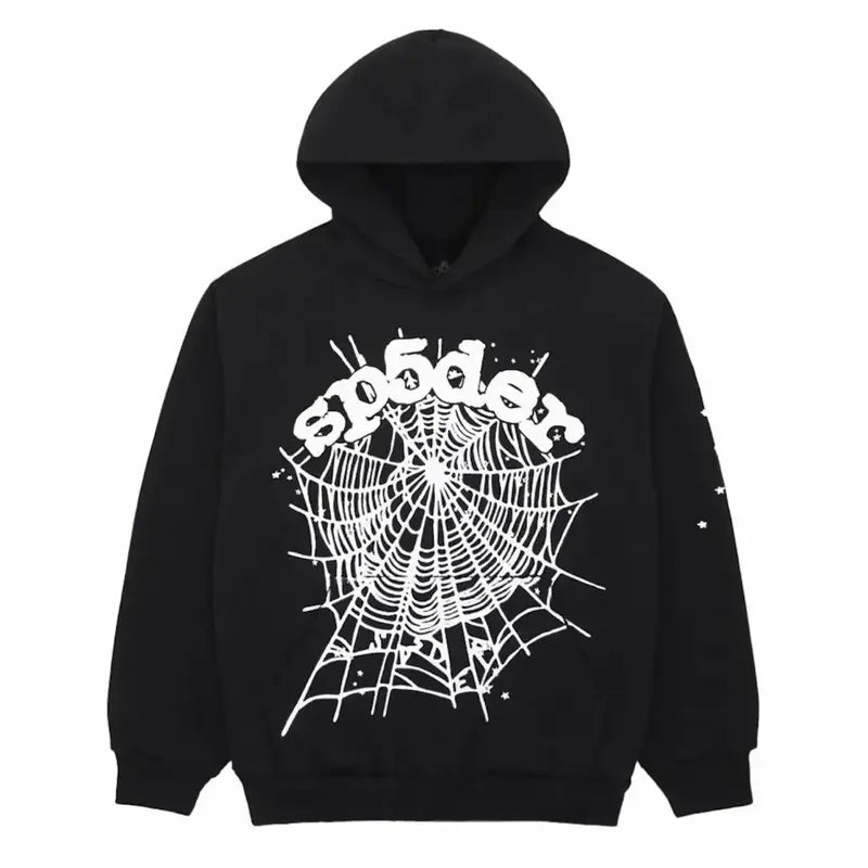 Sp5der OG Web Black Hoodie Max Jackets