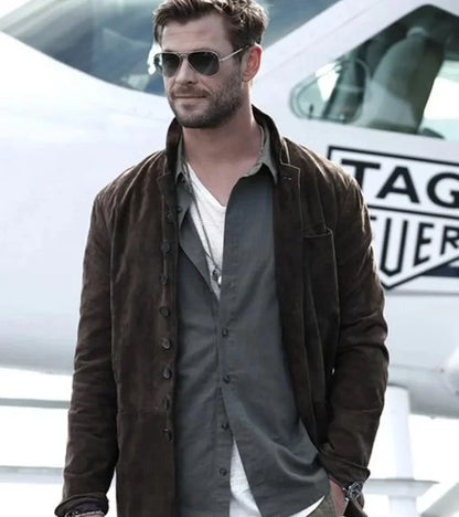 Spiderhead Chris Hemsworth Brown Leather Jacket Max Jackets
