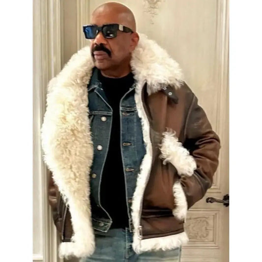 Steve Harvey Shearling Jacket