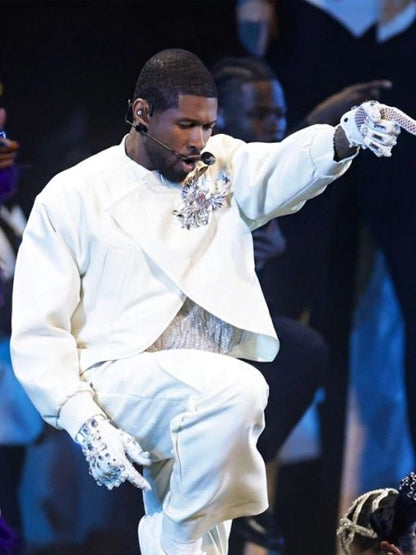 Usher 2024 Super Bowl LVIII White Jacket Max Jackets