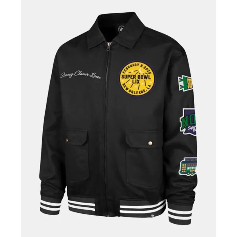 Super Bowl LIX Stoney Clover Lane X 47 Black Jacket