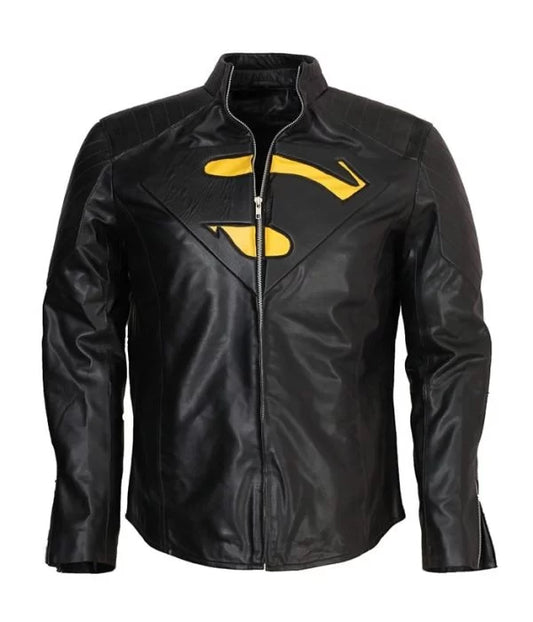 Superman Smallville Black Leather Jacket Cosplay Costume Max Jackets