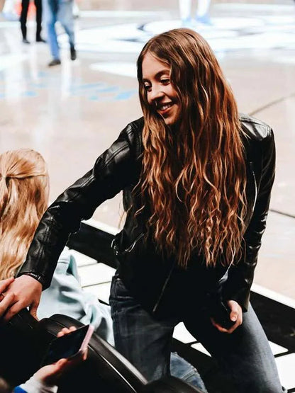 NBA Game 2025 Sydney Sweeney Leather Jacket Max Jackets