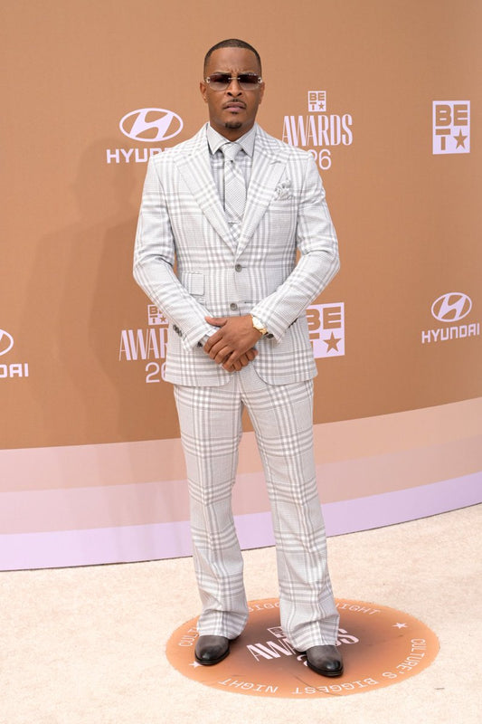 T.I BET Awards 2026 Gray Plaid Tailored Suit