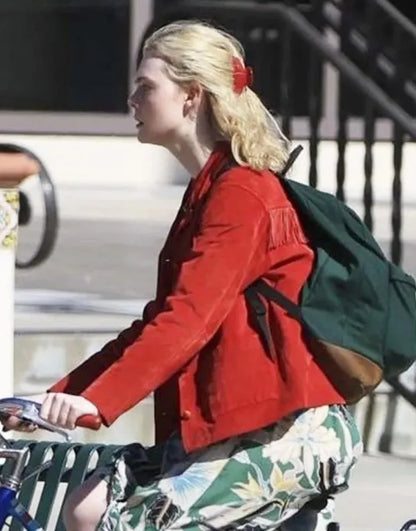 Margo’s Got Money Troubles 2026 Elle Fanning Fringe Jacket