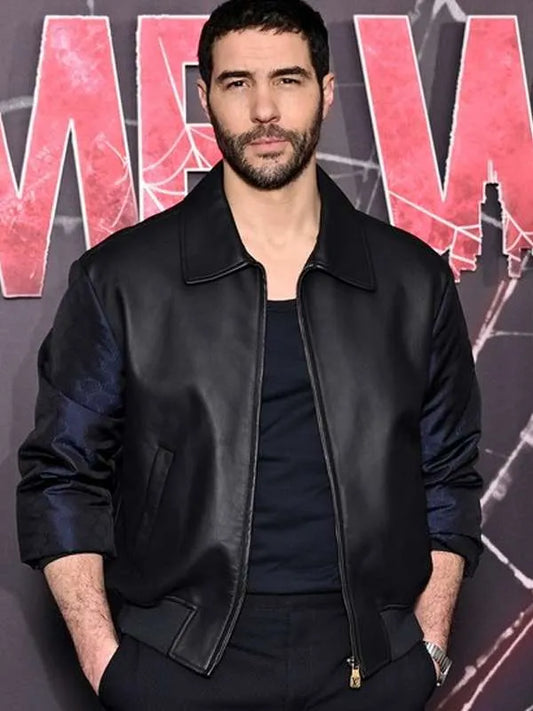 Tahar Rahim Madame Web Premiere Leather Jacket Max Jackets