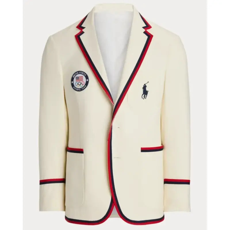 Polo Ralph Lauren Team USA Flagbearer 2024 Olympic White Blazer Vintage Jacket