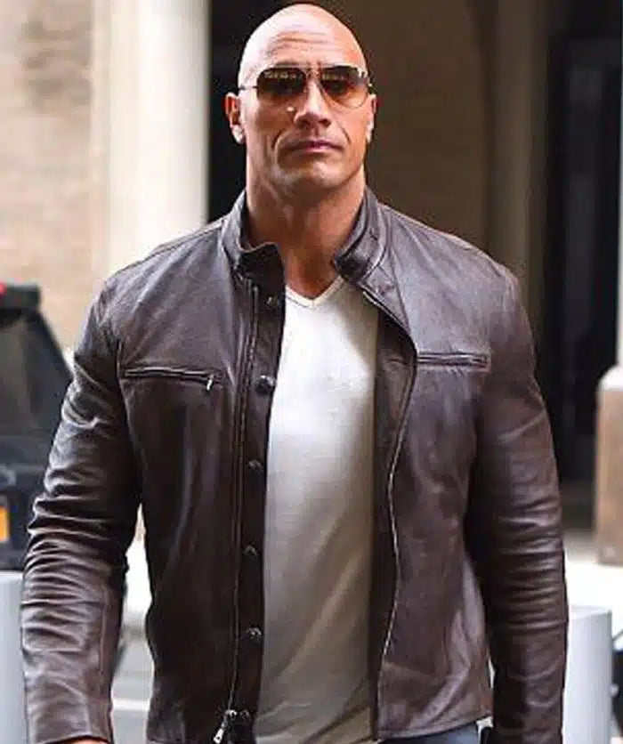 The Rock Dwayne Johnson Brown Leather Jacket Max Jackets