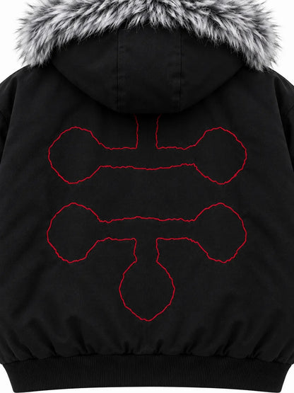 The Ten Shadows Canvas Clasp Black Bomber Jacket