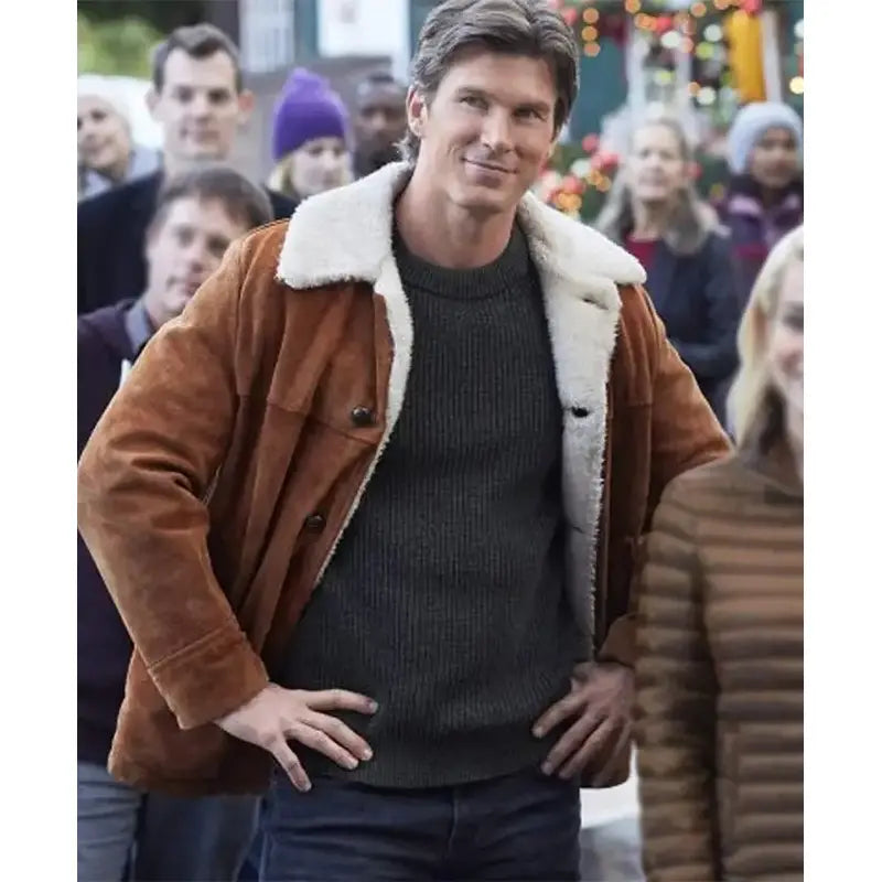 The Mistletoe Secret Christopher Russell Shearling Jacket
