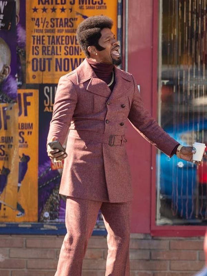 They Cloned Tyrone 2023 Jamie Foxx Purple Trench Coat