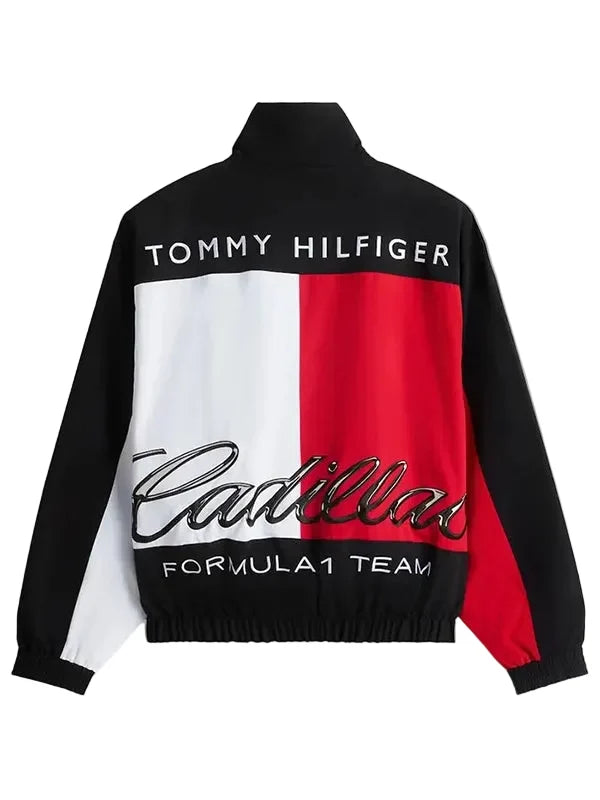 Tommy Hilfiger Cadillac F1 zipper jacket with snap-tab collar
