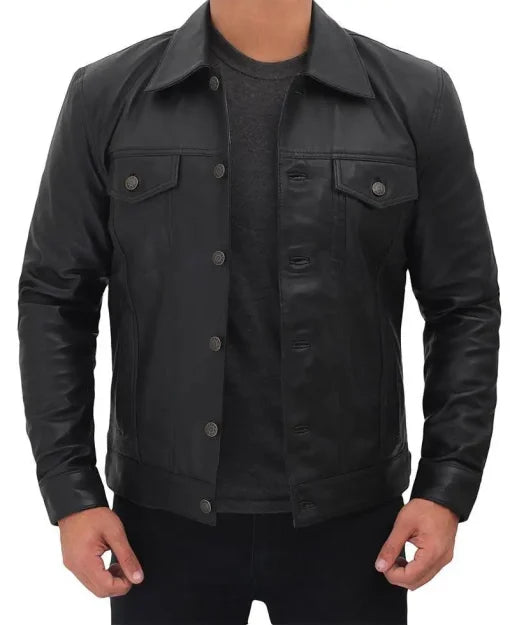 Men’s Real Leather Trucker Jacket | Premium Style Max Jackets