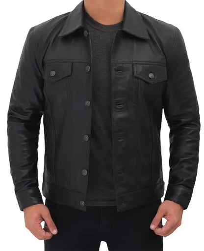 Men’s Real Leather Trucker Jacket | Premium Style Max Jackets