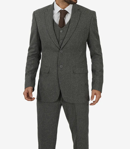 Men's Three-Piece Two-Button Gray Gangster Suit