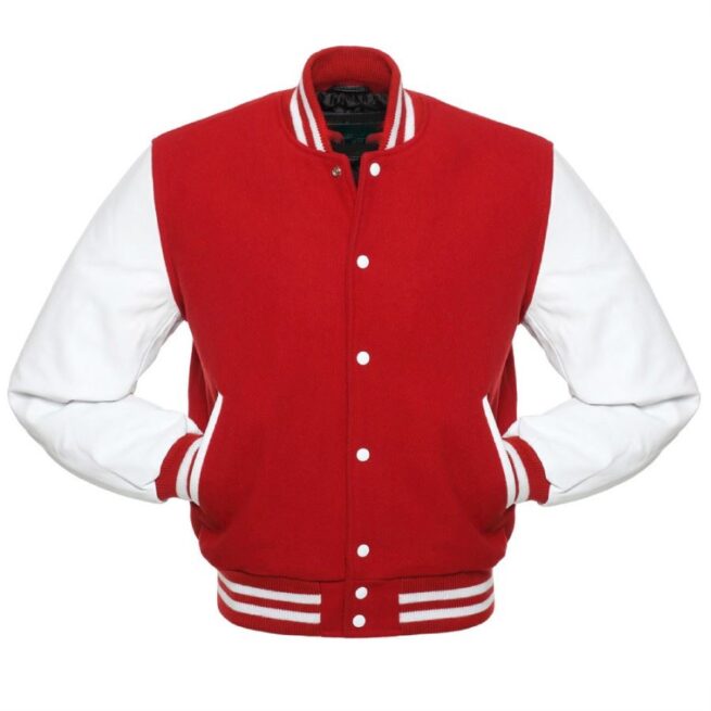 Unisex Red And White Varsity Jacket Max Jackets