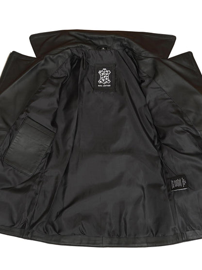 Victoria Women's Black Asymmetrical Leather Jacket | Biker Style