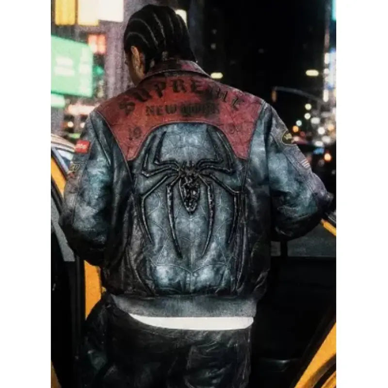 Vin­tage Spi­der-Man Leather Jack­et