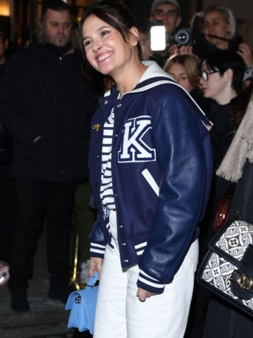 Virginie Ledoyen Blue Varsity Jacket